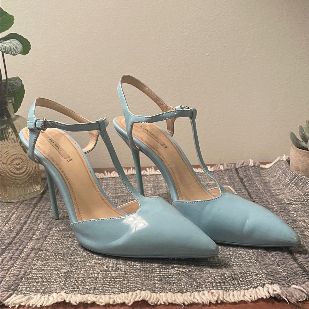 Zara Basic Collection Elegant Blue Women's Heels Size 40
